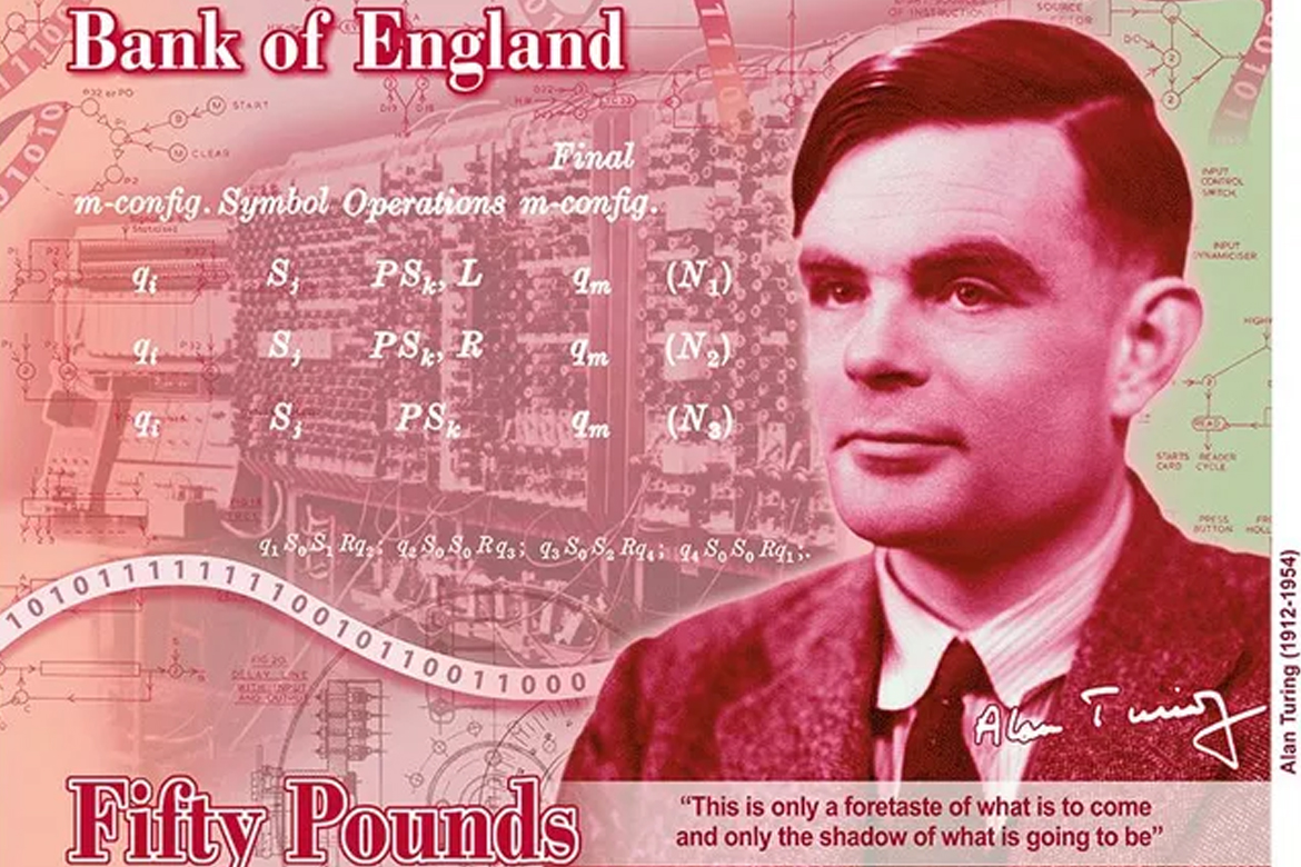 Alan Turing castrado por ser gay foi homenageado na nota de 50 libras na Inglaterra