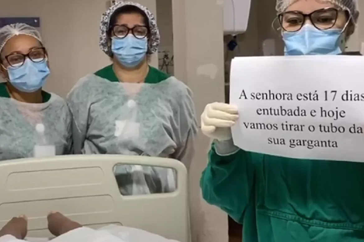 Covid: Vídeo emocionante de equipe médica extubando paciente viraliza