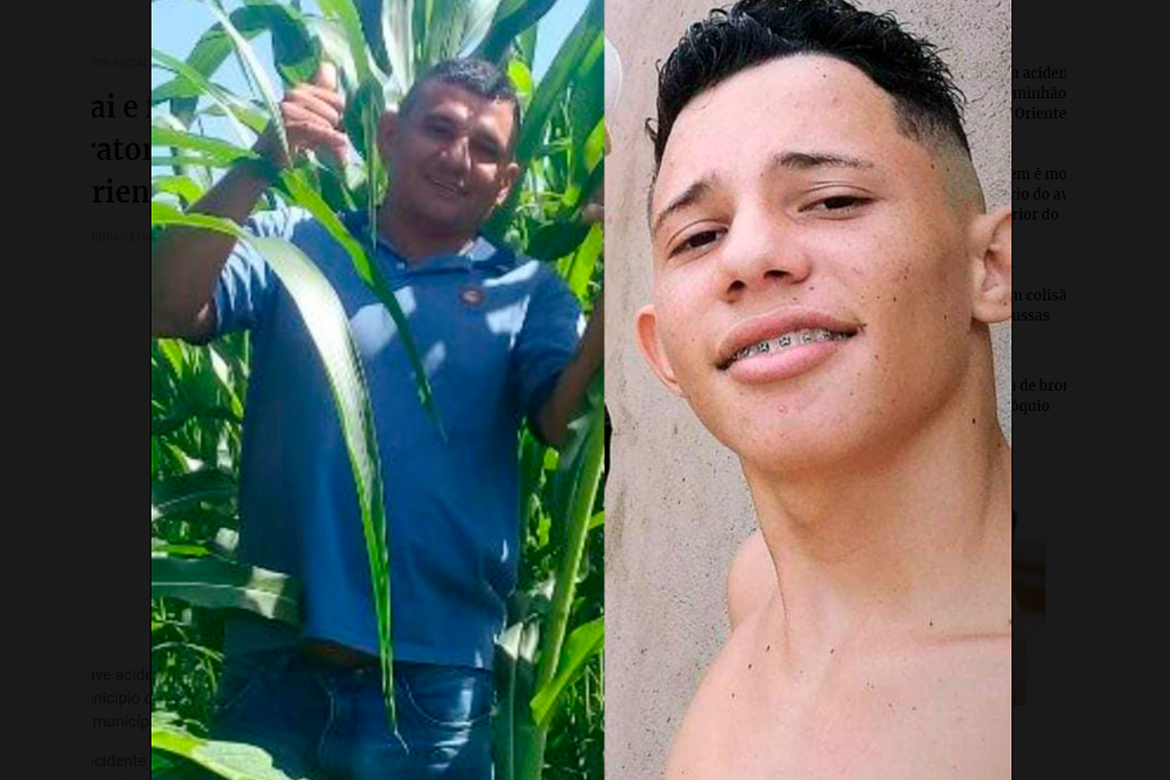 Tragédia: pai e filho morrem em acidente envolvendo moto, caminhão e trator em Novo Oriente