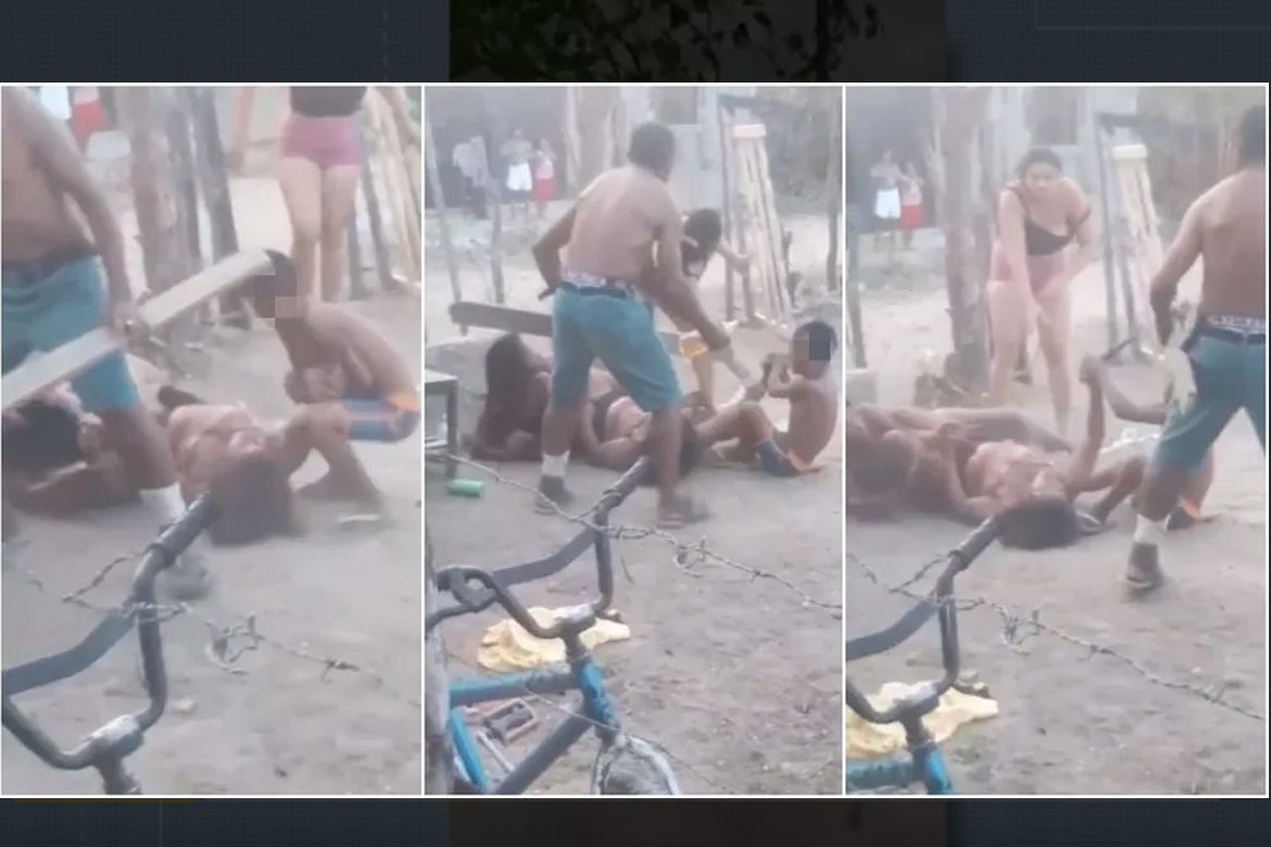 Em meio a briga, criança segura mão de mulher armada e impede golpes de faca no Ceará