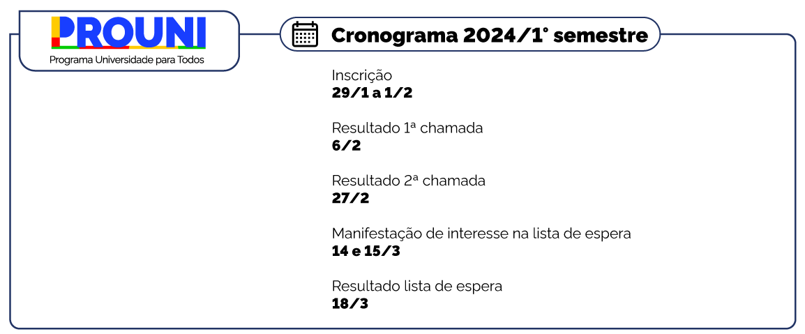 Prouni: inscrições para vagas no 1º semestre de 2024 começam hoje
