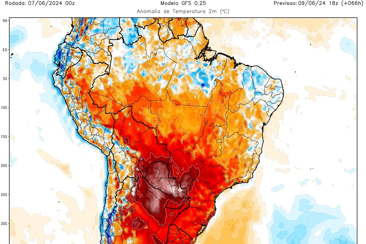 Brasil terá dias de calor de Norte a Sul em pleno inverno
