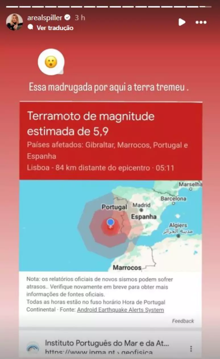 Brasileiros relatam nas redes sociais terremoto de 5,3 graus em Portugal