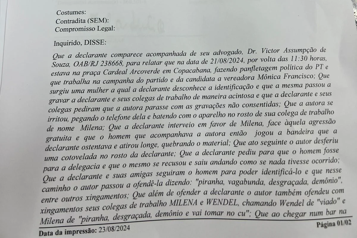 Membros da campanha de vereadora do PT são agredidos no Rio