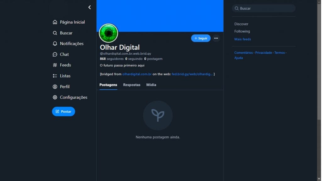 Como ativar o modo escuro no Bluesky