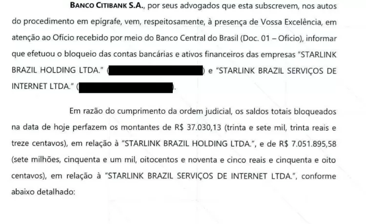 Valor bloqueado da Starlink pelo STF não é suficiente para pagar multa do X