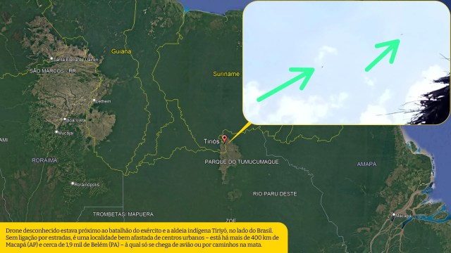 Exército atira em drone que ameaçava indígenas na fronteira com Suriname