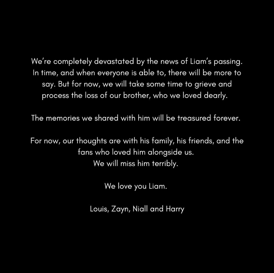 Músicos da banda 'One Direction' dizem estar 'arrasados' com a morte de Liam Payne; veja nota - Zoeira