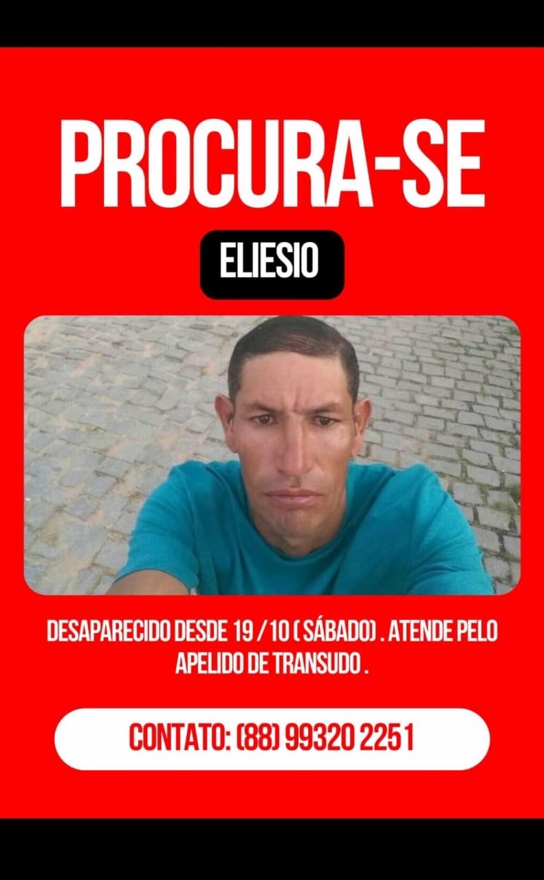 Homem que estava desaparecido foi encontrado sem vida em Novo Oriente ￼ – Blog Tony Sales