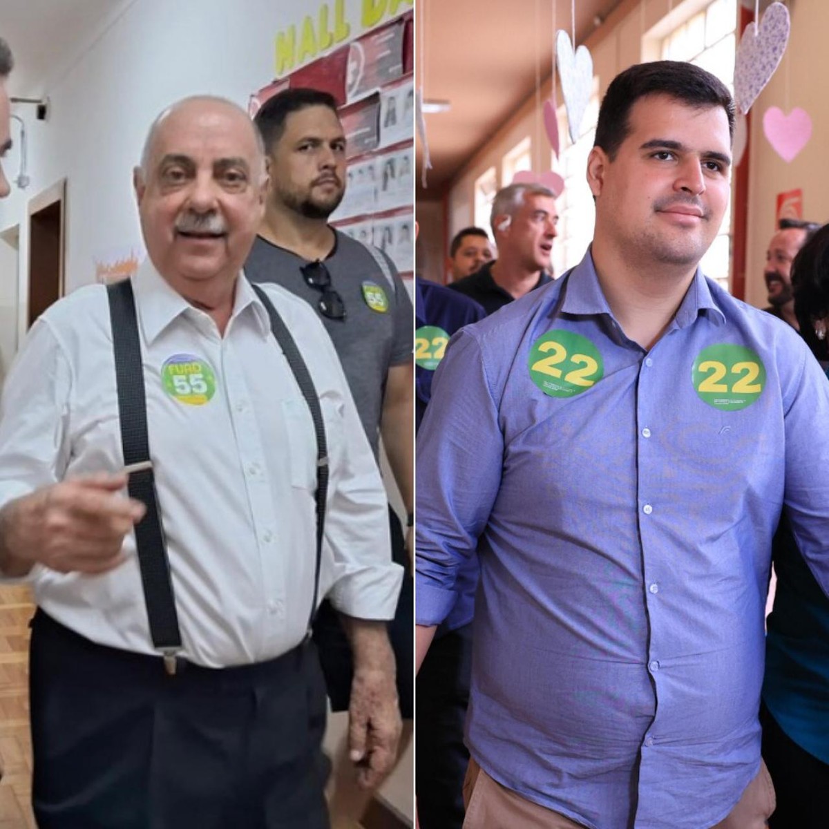 Bruno Engler (PL) e Fuad Noman (PSD) se dizem confiantes durante votação neste domingo | Eleições 2024