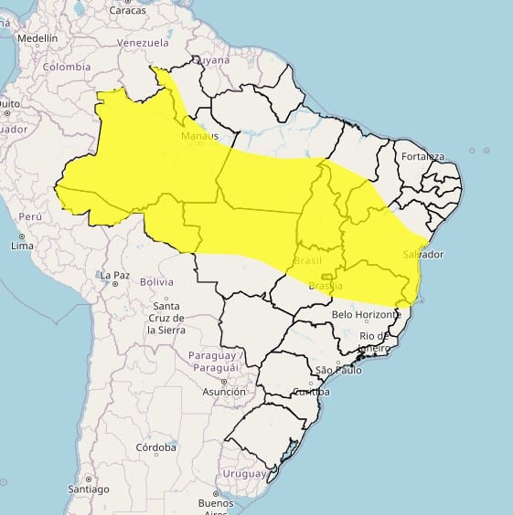 Domingo de alerta: INMET prevê chuvas e ventos de até 60 km/h