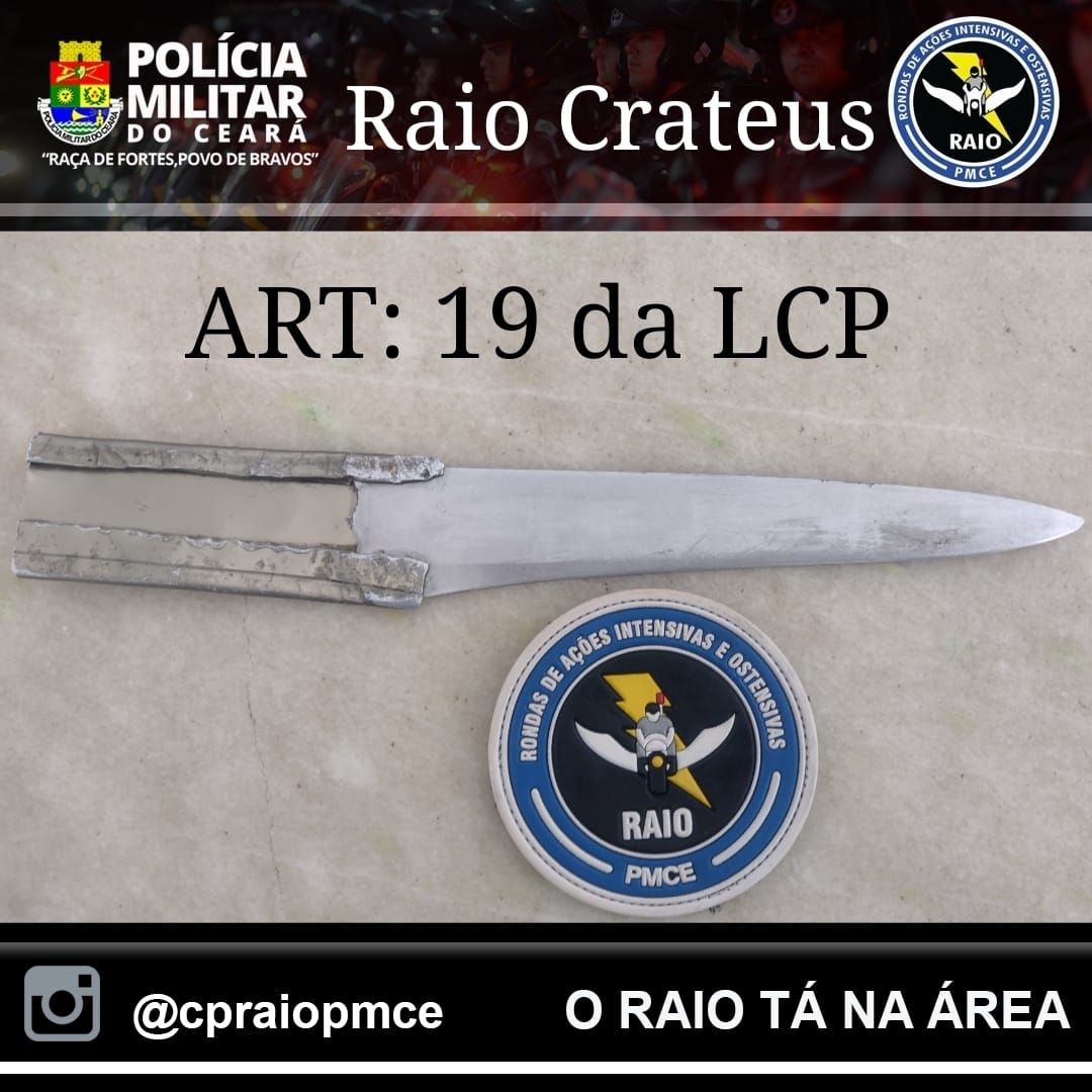 PORTE ILEGAL DE ARMA BRANCA EM CRATEUS