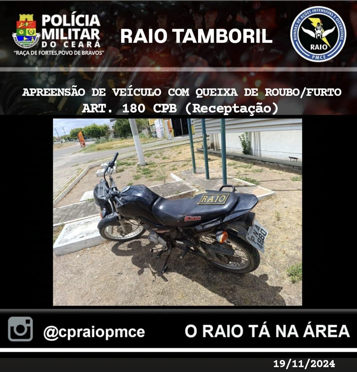 Veículo que havia sido roubado em Sobral foi recuperado pelo raio em Tamboril – Blog Tony Sales