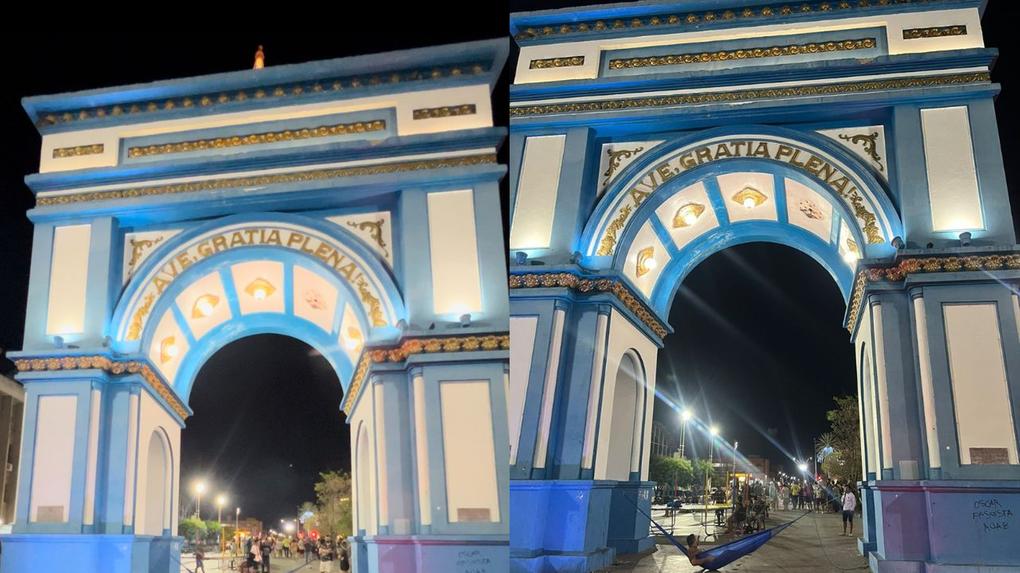 Influencer cearense arma rede no Arco de Nossa Senhora de Fátima, em Sobral - Zoeira