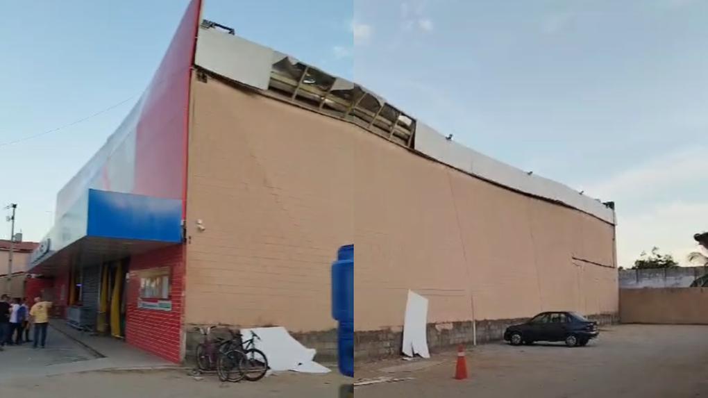 Supermercado em Pacatuba, na Grande Fortaleza, é interditado por risco de desabamento - Ceará