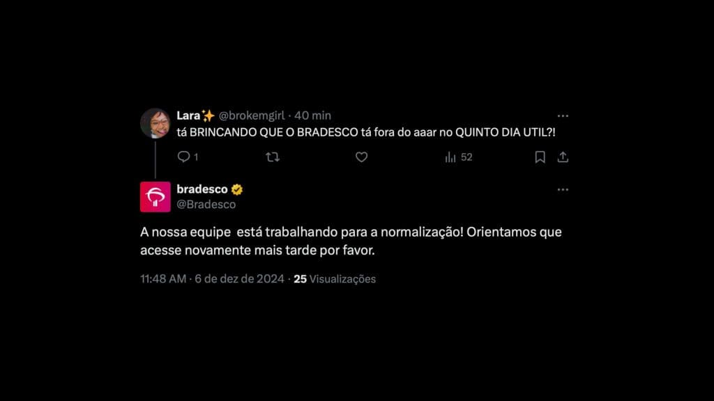 Bradesco caiu? Aplicativos apresentam instabilidade em dia de pagamento