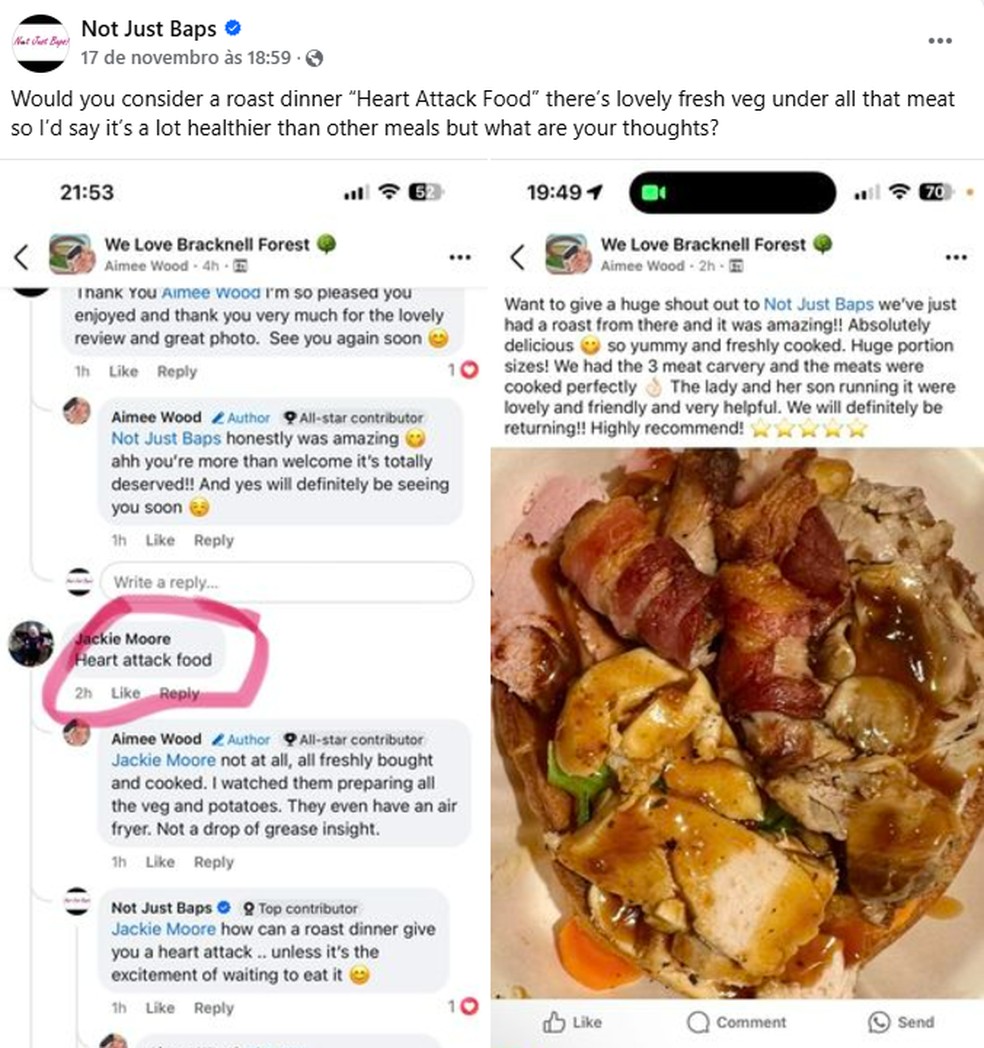 Dona de food truck rebate cliente que postou que sua comida é 'para ataque cardíaco' e ganha apoio online | Redes sociais
