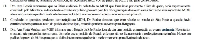 Governo Tarcísio rejeita ato de desculpas a vítimas da ditadura