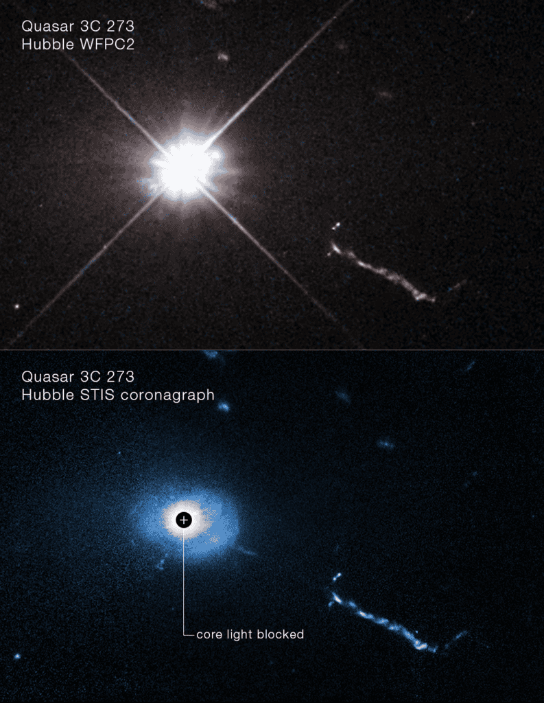 Hubble revela imagem mais detalhada já registrada de um quasar