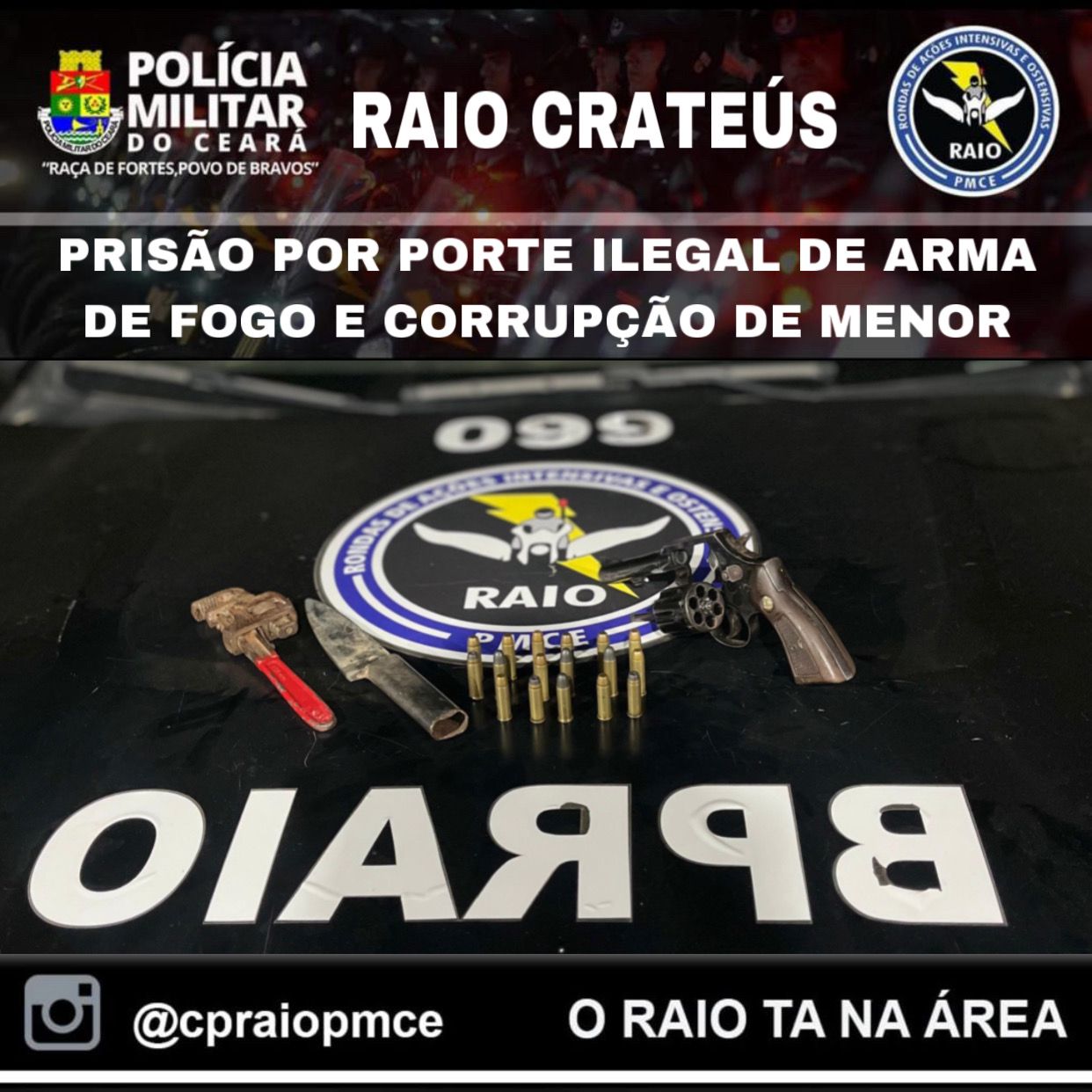 Prisão por porte ilegal de arma de fogo e corrupção de menor em Crateús – Blog Tony Sales
