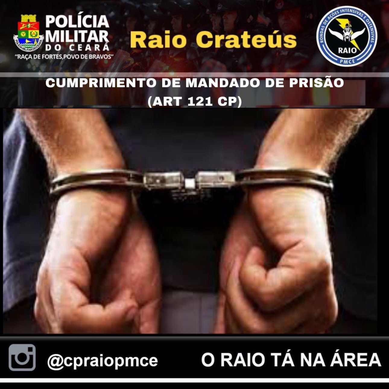 Raio cumpre mandado de prisão em Crateus – Blog Tony Sales