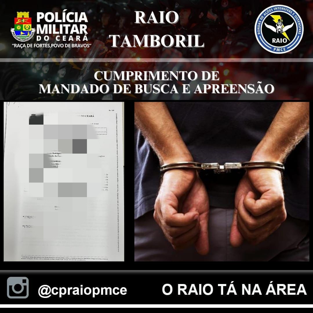 Cumprimento de mandado de busca e apreensão em Tamboril – Blog Tony Sales