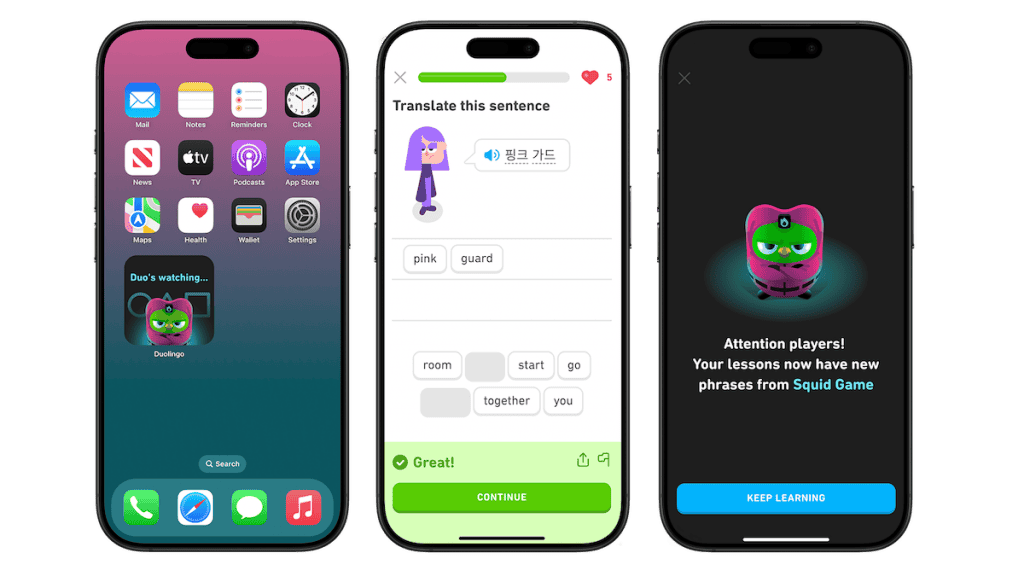 Netflix e Duolingo formam parceria para ensinar termos coreanos de "Round 6"