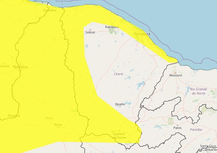Ceará tem 117 cidades do litoral e interior com aviso de chuvas para domingo (19); veja lista - Ceará