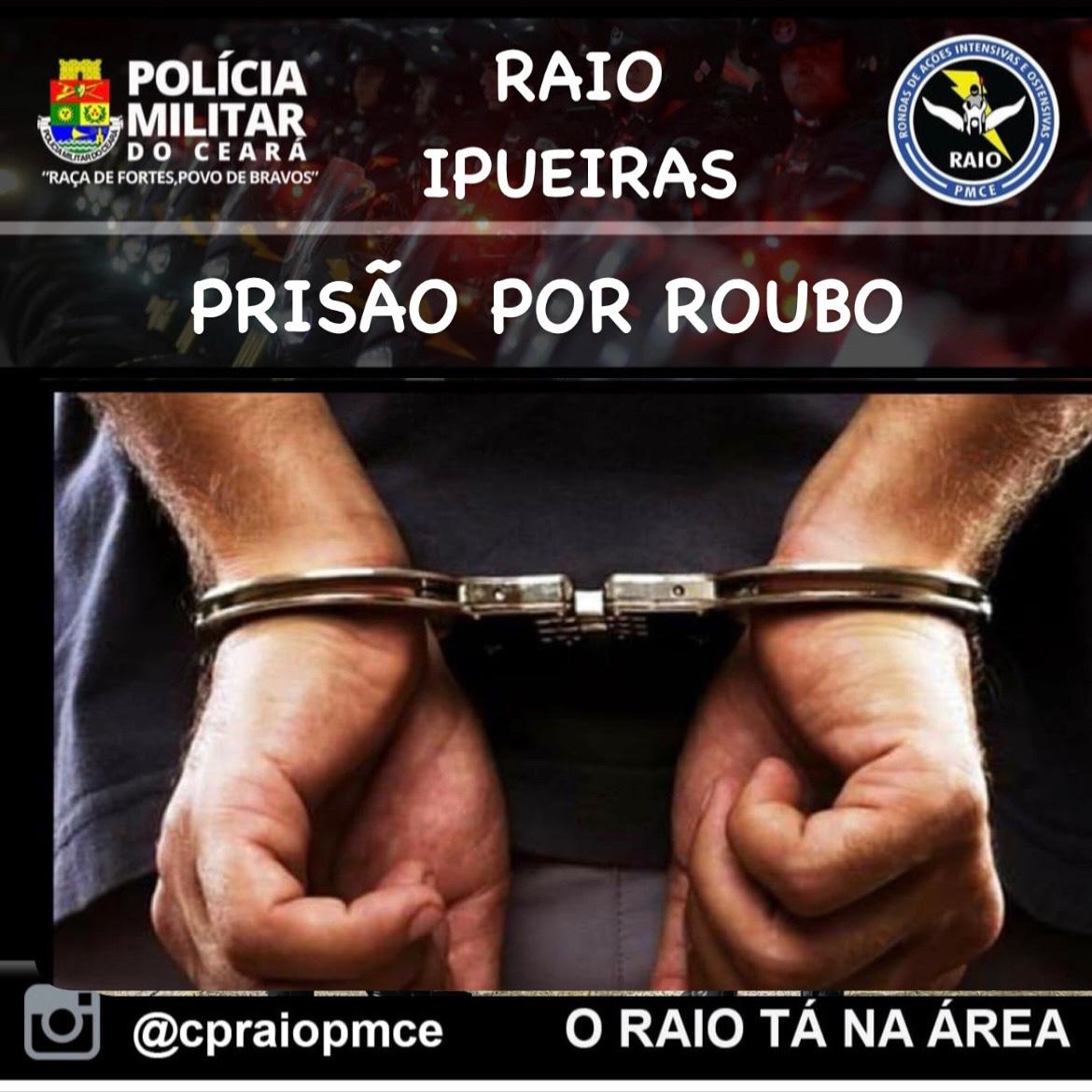 Raio prende acusado de assalto em Ipueiras – Blog Tony Sales