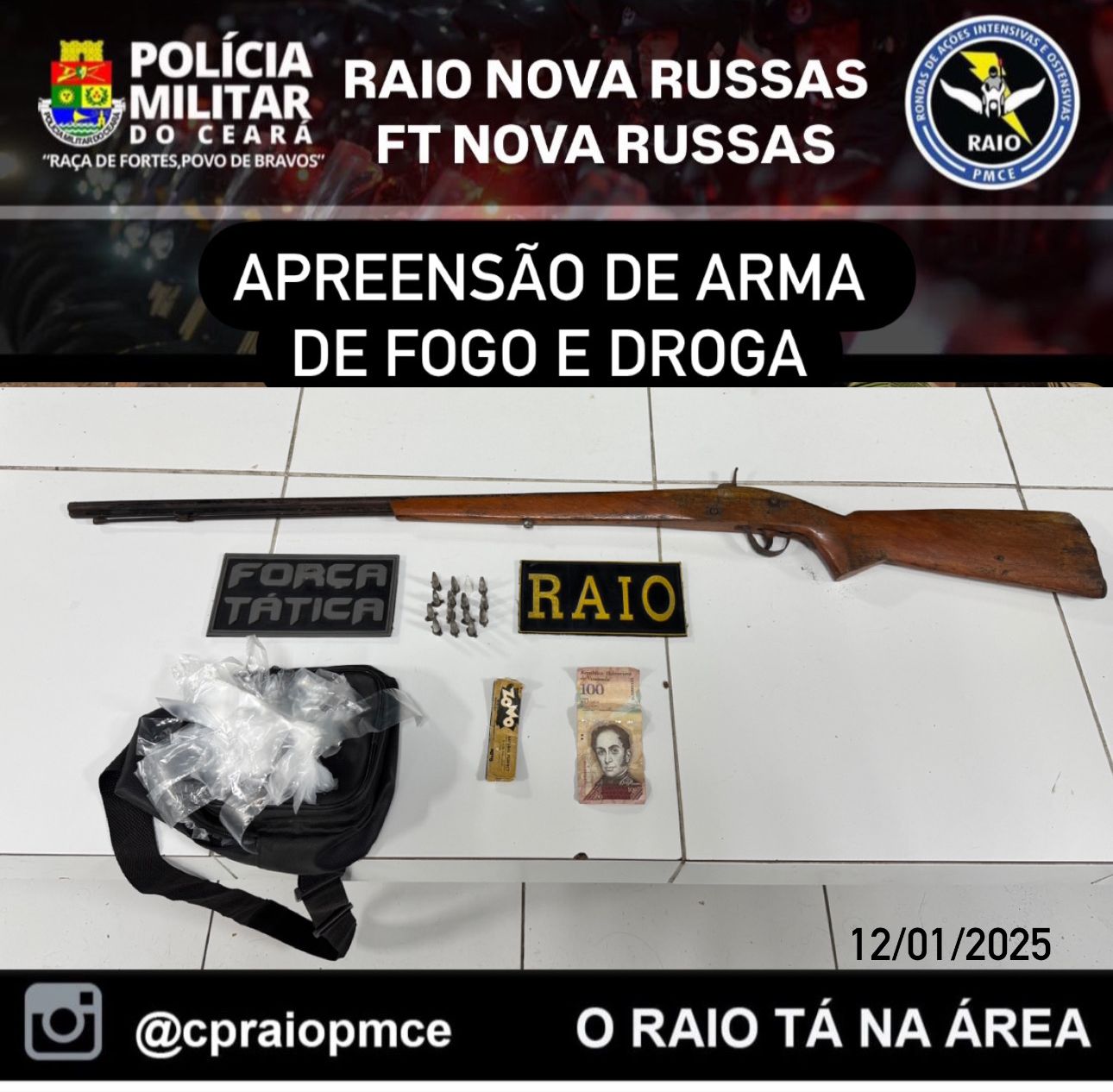 Raio e Força Tática apreendem arma e droga em Monsenhor Tabosa – Blog Tony Sales