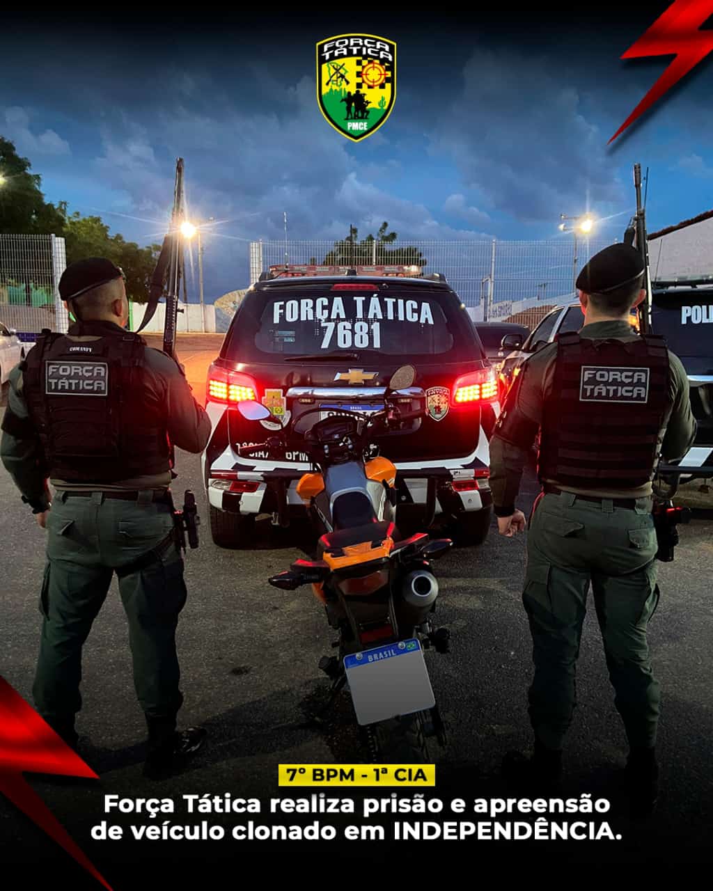 Força Tática Crateús apreende motocicleta com sinais de adulteração em Independência – Blog Tony Sales