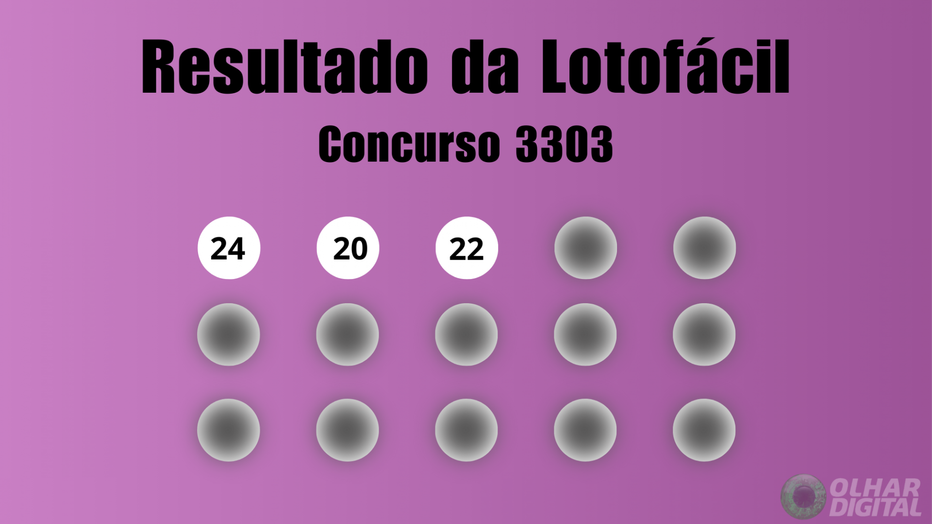 Lotofácil 3303: veja resultado de hoje, sábado (25)