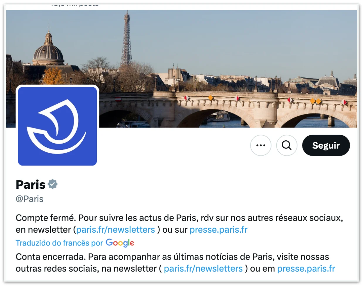 Paris abandona perfil na rede social X devido ao volume de desinformação na plataforma