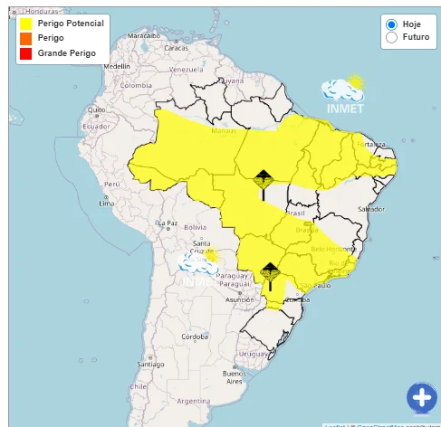Semana promete chuvas fortes e volumosas em quase todo o Brasil
