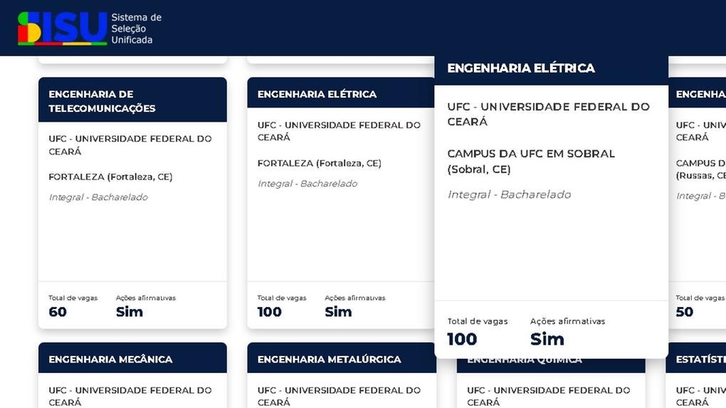 Sisu 2025: veja nota de corte para universidades federais do Ceará neste domingo (19) - Ceará