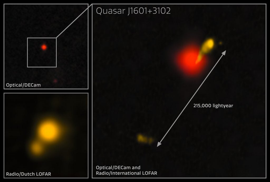 Cientistas detectam maior jato de buraco negro do Universo