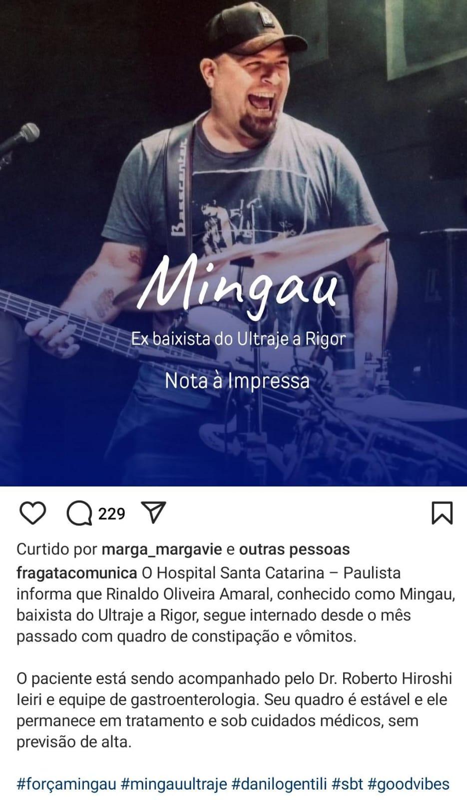 Mingau, do Ultrage a Rigor, volta a ser internado em São Paulo - Zoeira