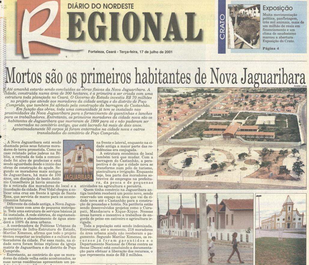 Santos e mortos foram os primeiros habitantes da 'nova Jaguaribara', cidade do Ceará que 'nasceu' com o Castanhão - Ceará