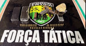 Suspeito é preso pela Força Tática com pistola e drogas na cidade de Boa Viagem