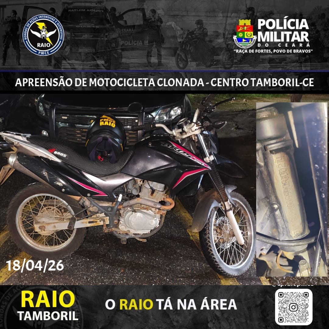 Apreensão de Motocicleta Adulterada em Tamboril: RAIO 01 em Ação