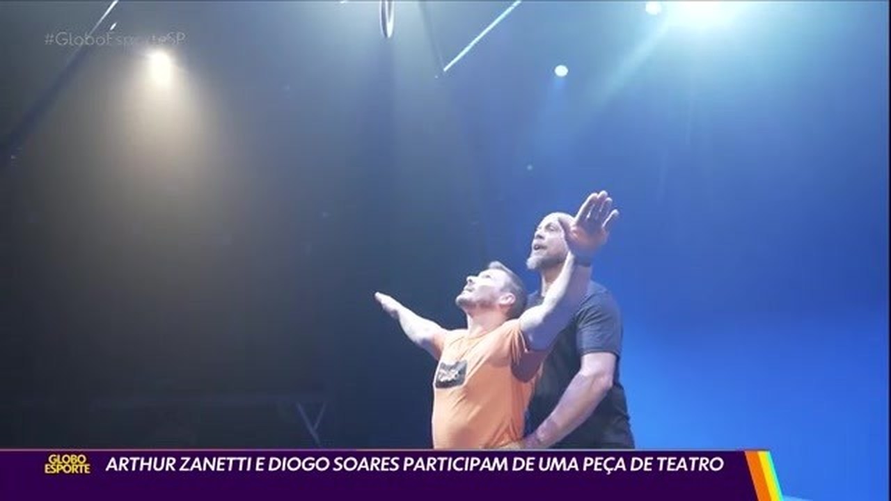 Arthur Zanetti, Julia Soares e Diogo Soares viram atores em peça que leva a ginástica ao t