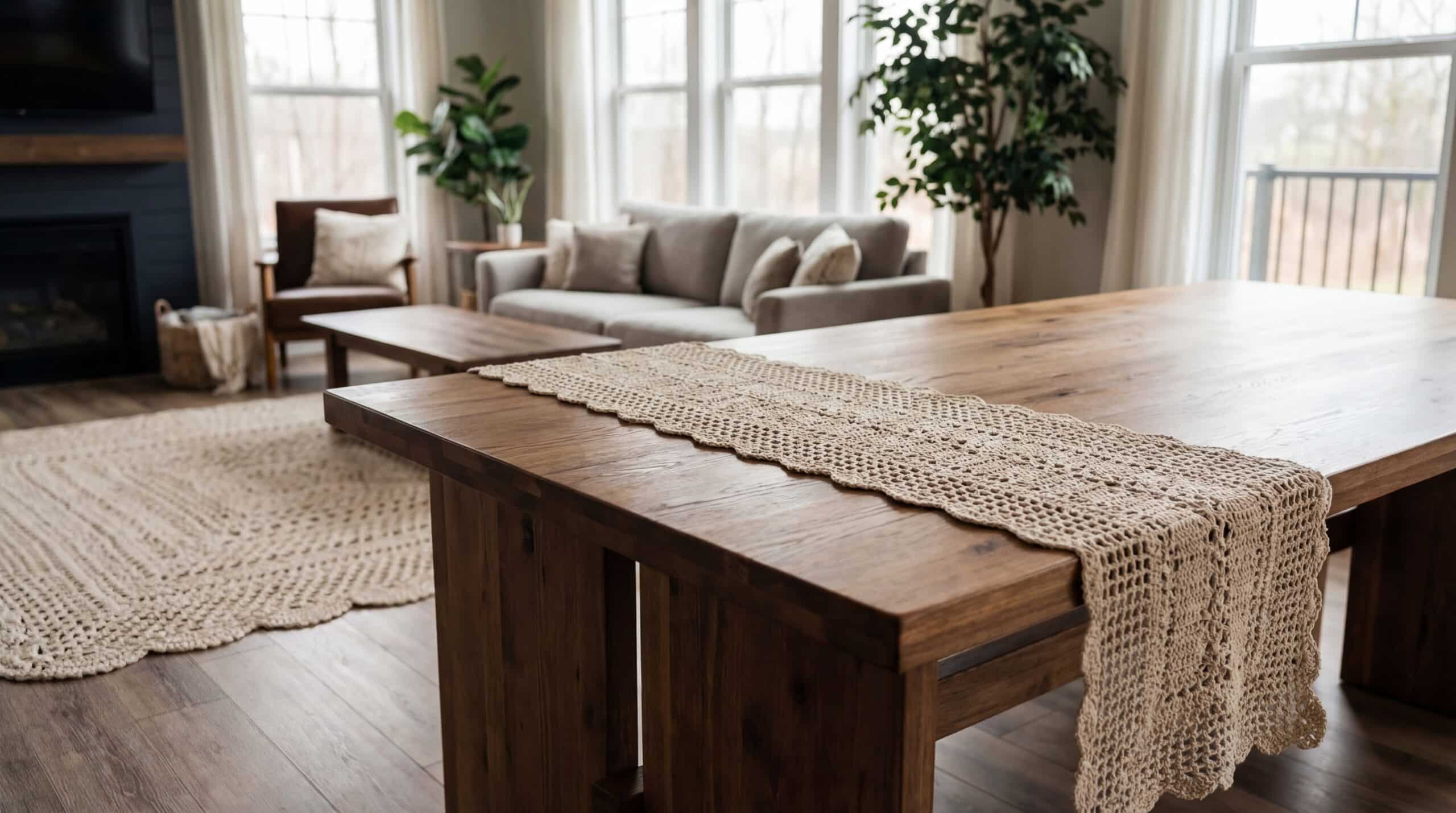 Decoração com Tapetes e Caminhos de Mesa em Crochê: O Que Vai Dominar a Decoração