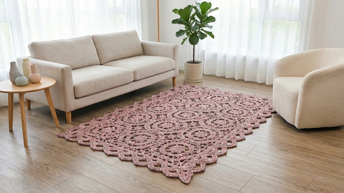 Decoração de Interiores com Tapetes de Crochê Cinza e Rosa: Um Guia Completo