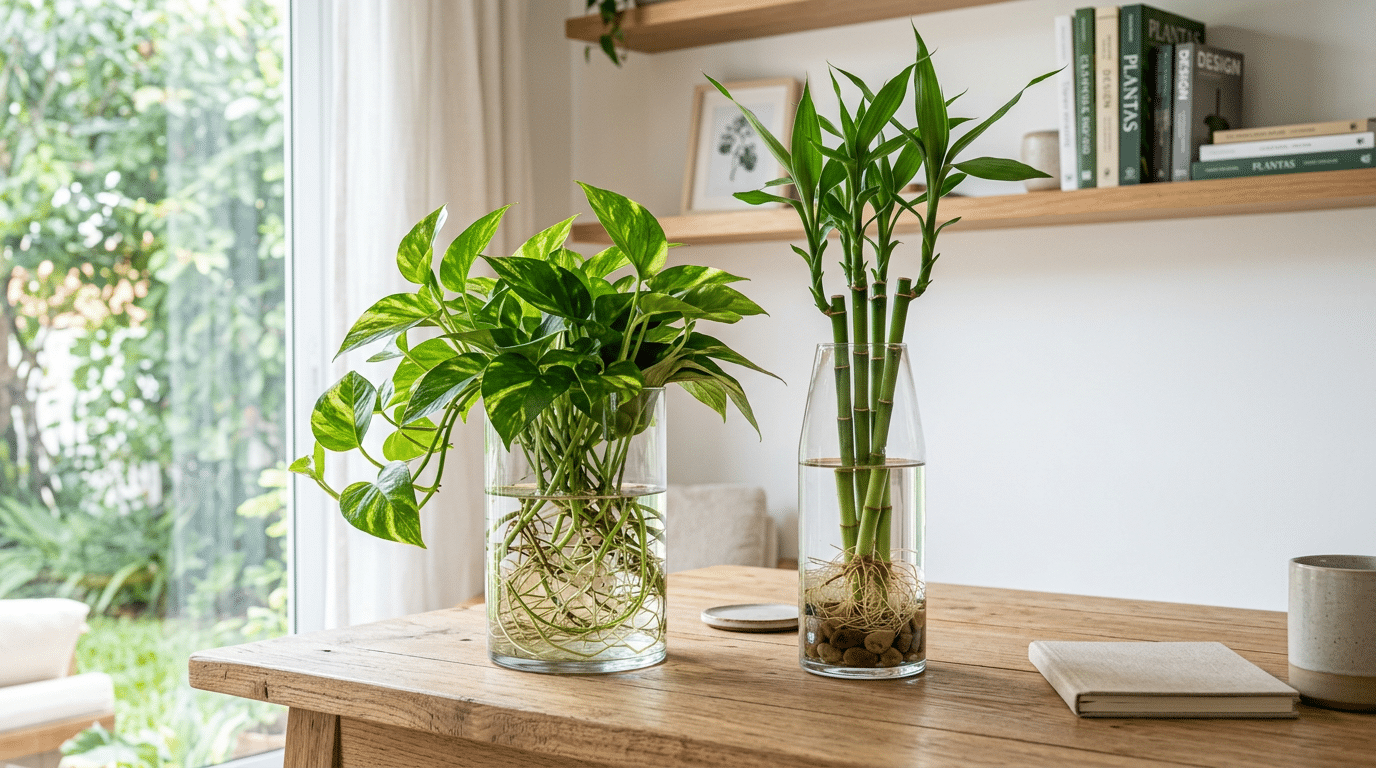 Descubra 3 Plantas de Interior que Crescem na Água e Enchem sua Casa de Verde sem Terra!