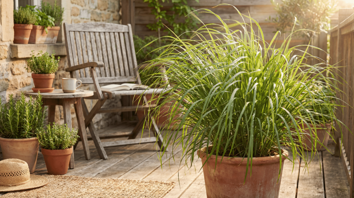 Descubra a Citronela: a Planta Aromática que Espanta Mosquitos e Decora Seu Terraço