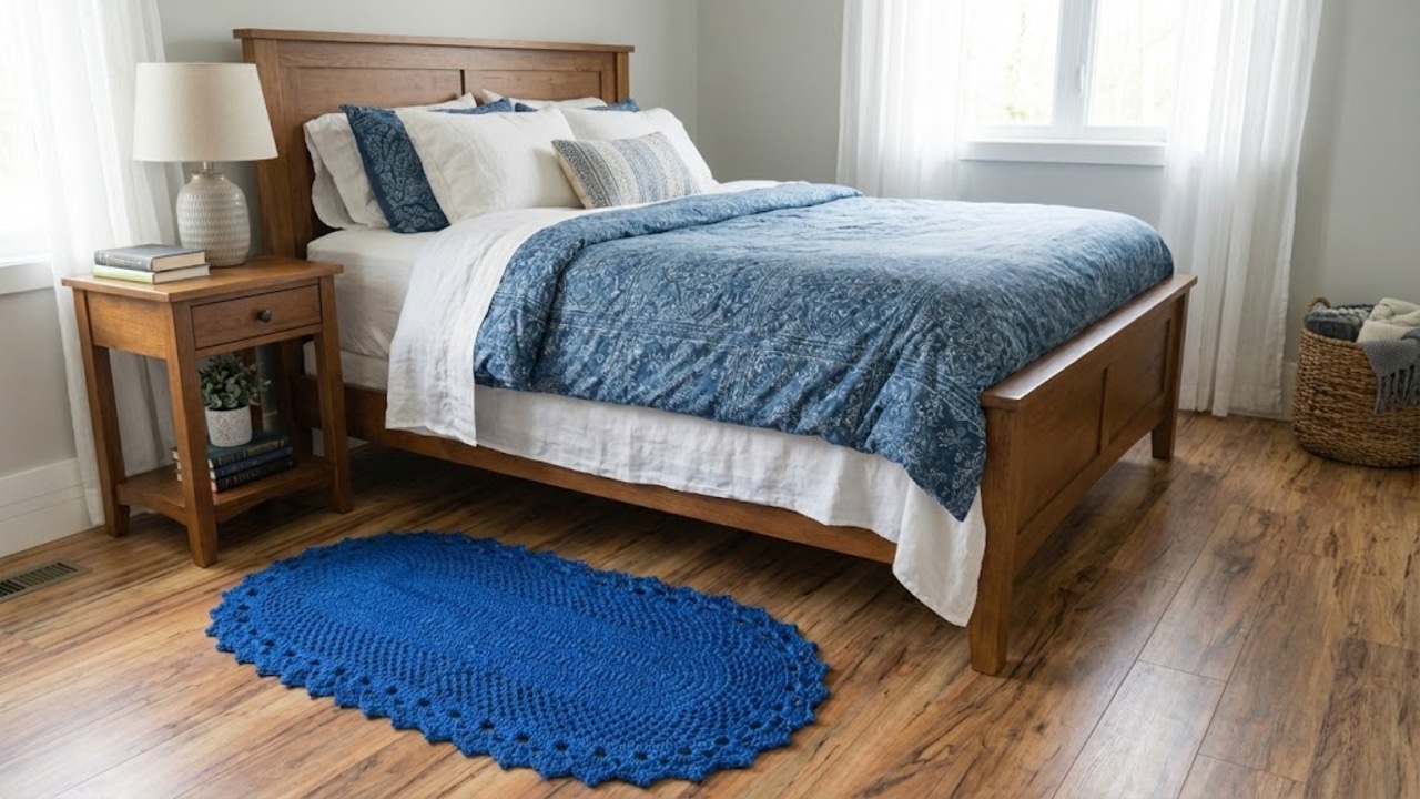 Foco no Crochê: Como Criar um Tapete Oval Natural para Decorar seu Quarto