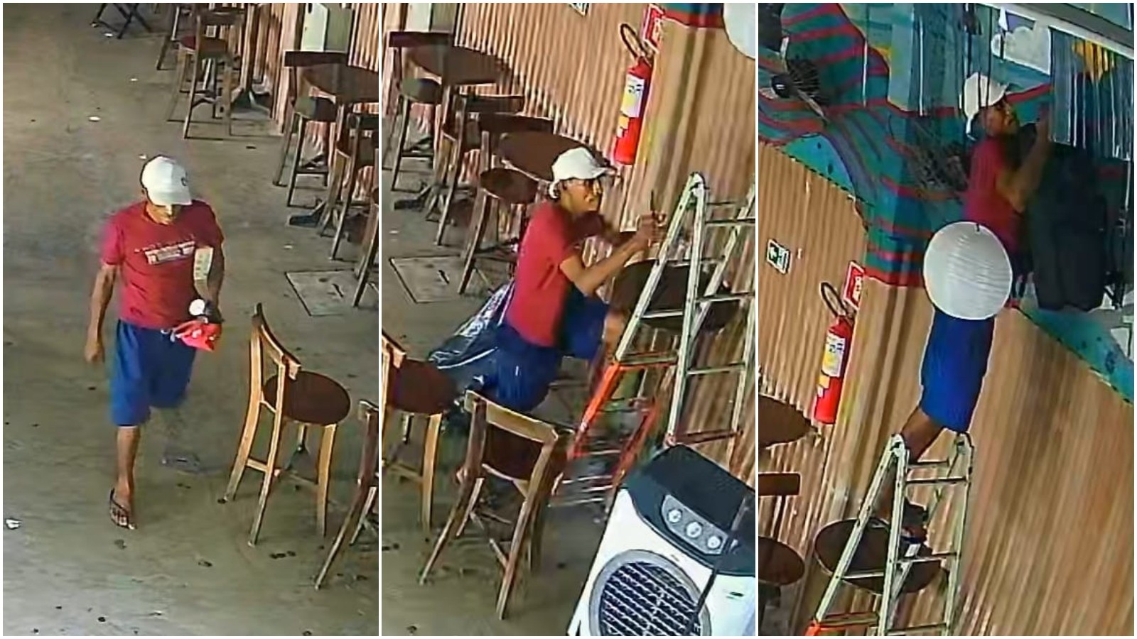 Homem é flagrado furtando equipamentos de casa de shows em Fortaleza, Ceará!