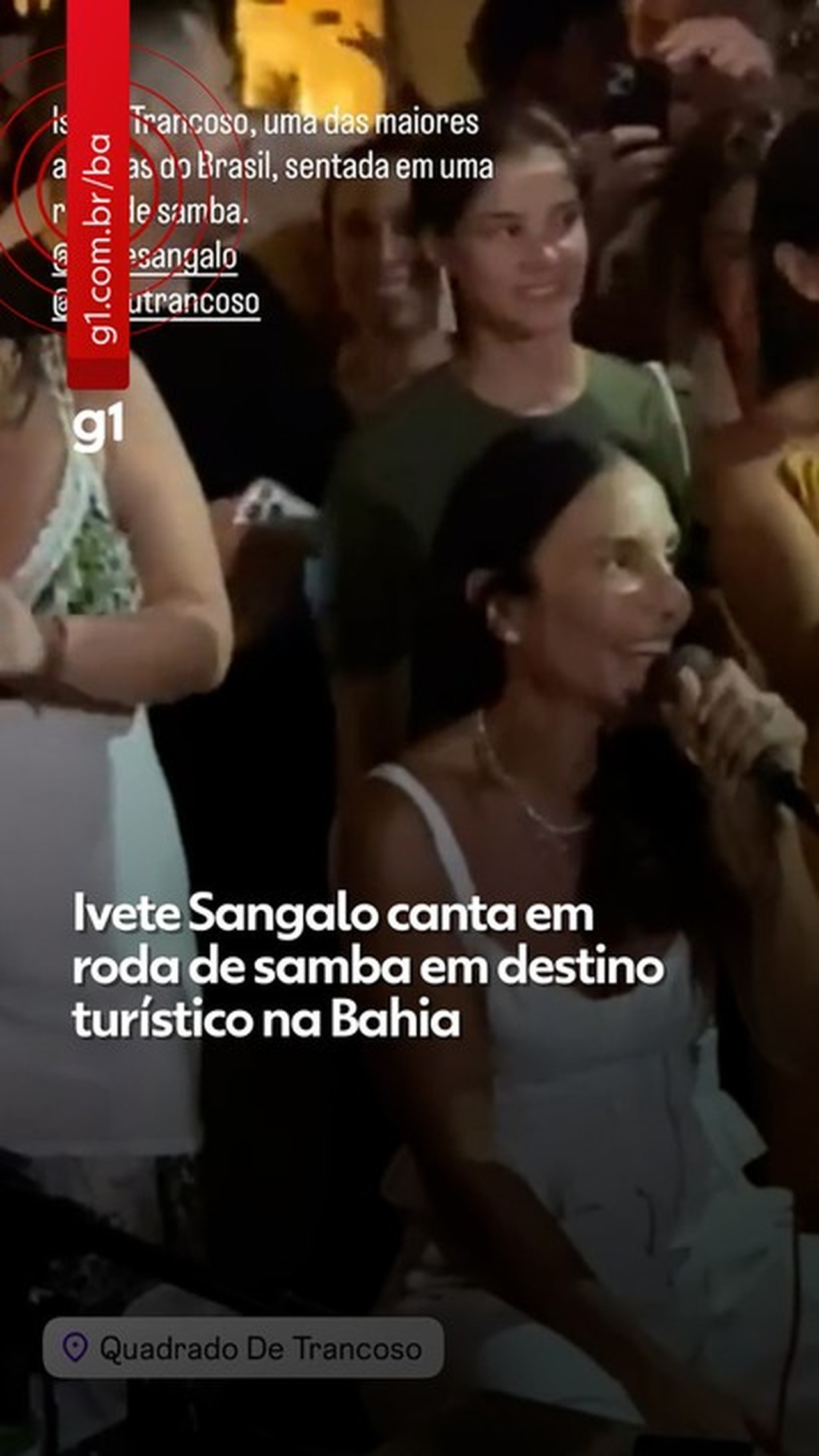 Ivete Sangalo participa de roda de samba em destino turístico na Bahia