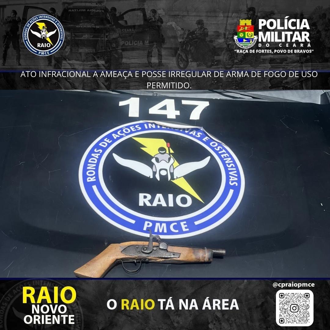 Menores Acusados de Ameaça e Posse Irregular de Arma de Fogo são Apreendidos em Novo Oriente