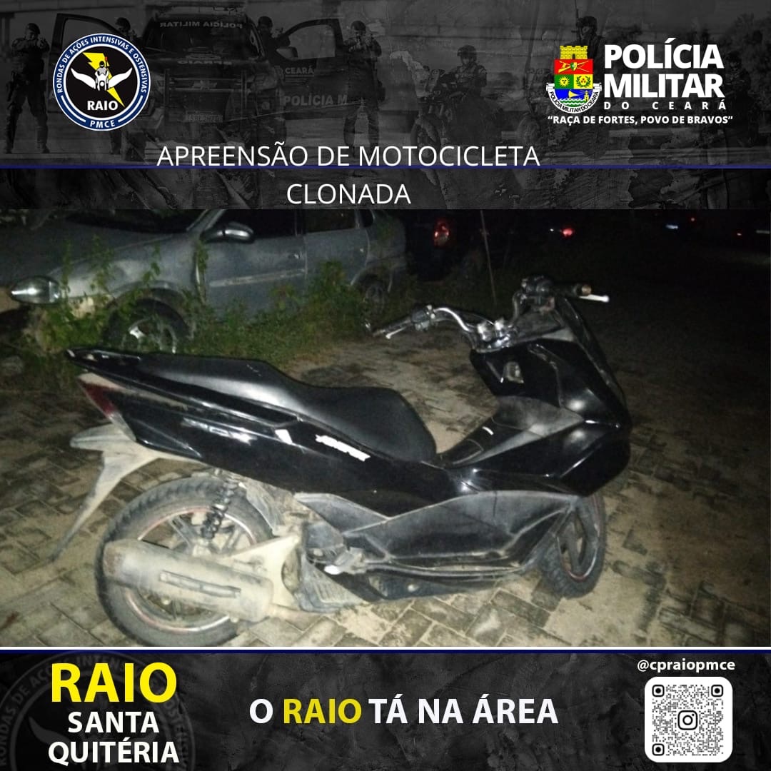 Moto Clone Descoberta em Varjota: Polícia Militar CE Apresa Veículo Adulterado